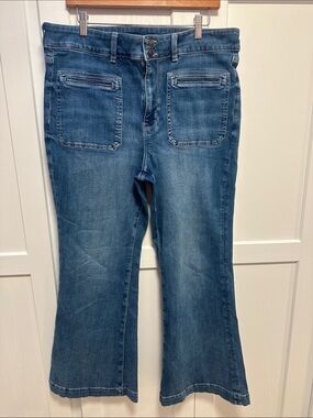 American Eagle Outfitters Blue Flare Jeans Next Level Stretch. Sz 18.